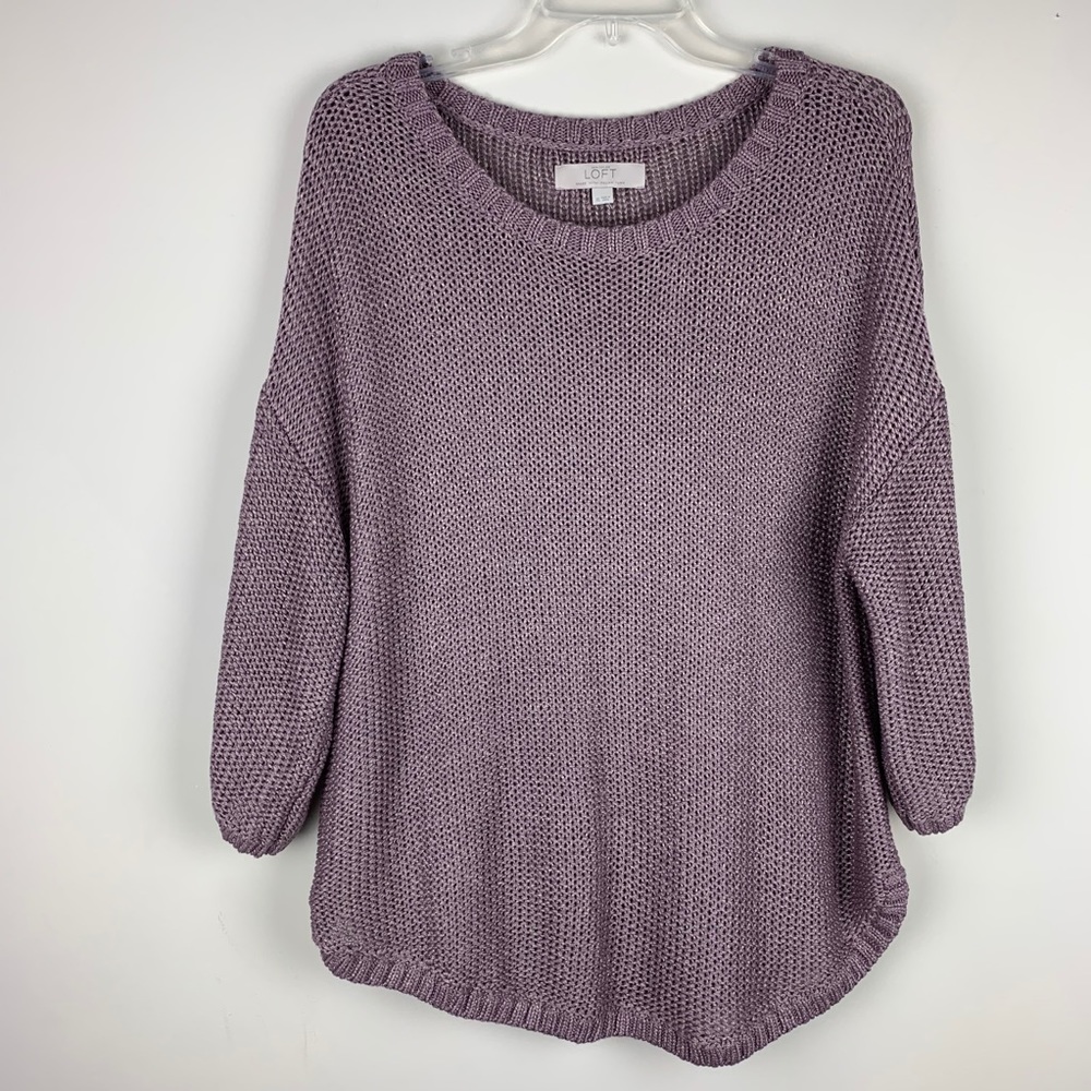 Ann Taylor Italian Yarn Pink/Gold Sweater Sz XL